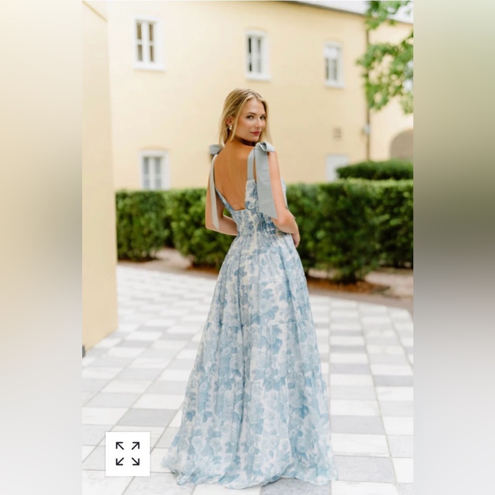 LulaKate Demi Dress in English Garden Blue Floral